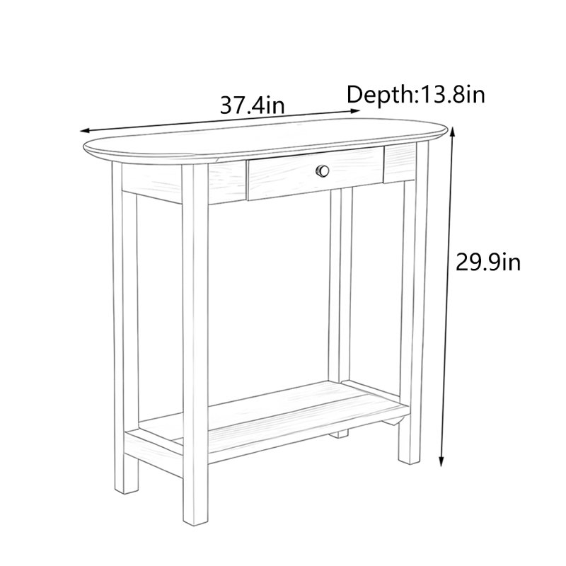 American Country Style Solid Wood Console Table