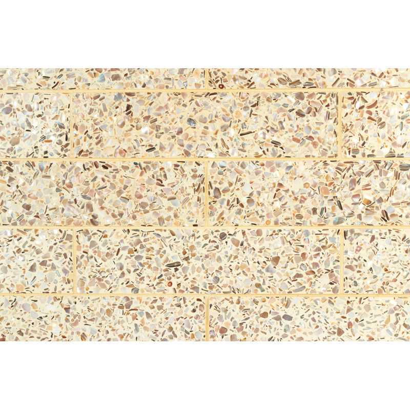 Mother of Pearl 2.95" x 11.81" Seashell Subway Tile, Earth