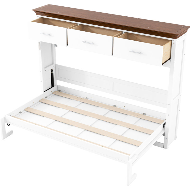 Lit simple blanc avec 3 tiroirs, fait de et, peu encombrant, solide stabilité, aucune boîte à ressorts requise en couleur, tiroirs pour divers besoins de rangement, nécessaire