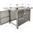 43" Rectangular Grey Open Weave Propane Fire Pit Table, 60000 , With Blue Glass Stones, Tempered Wind Guard, And 20lbs Storage For Outdoor Family Gatherings Gas Bohemian Charm, Removable - Rust Lid