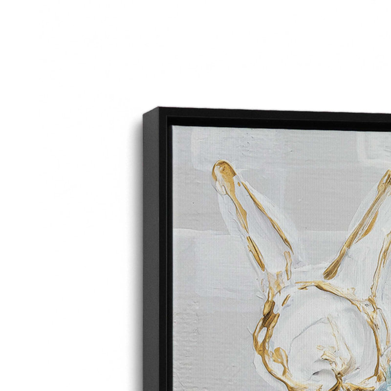 «Bunny Trio» par Mackenzie Kissell, reproduction d'art, L 32 po x H 24 po, Noir, Toile avec cadre
