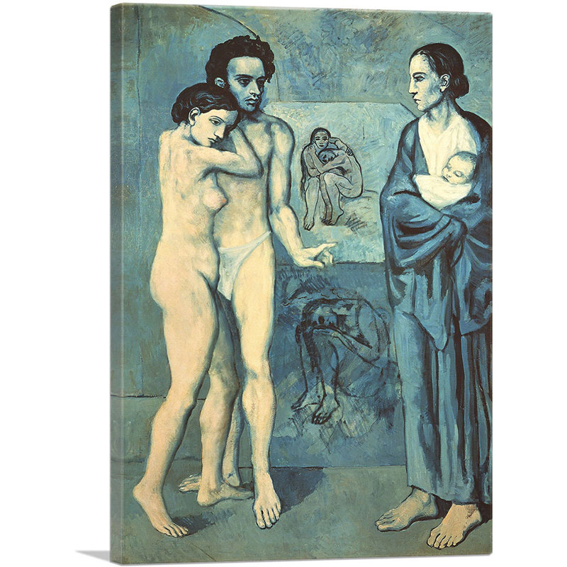 «Life, La Vie 1903» par Pablo Picasso, reproduction d'art sur toile tendue, H 18 po x l 12 po x P 0,75 po