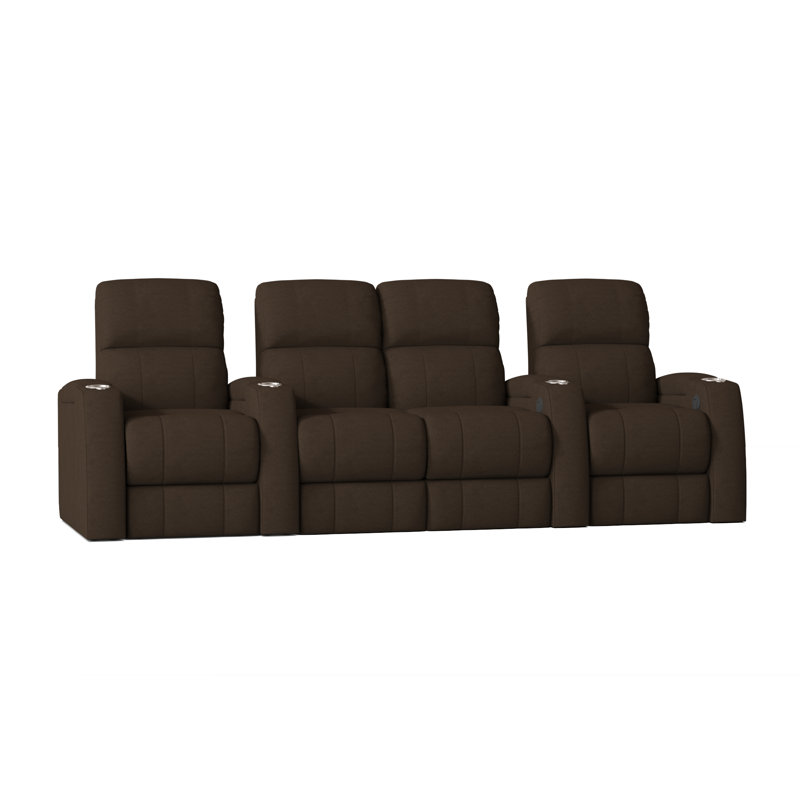 Sièges de rangée de cinéma (rangée de 4), Cacao Smartsuede, Manuel