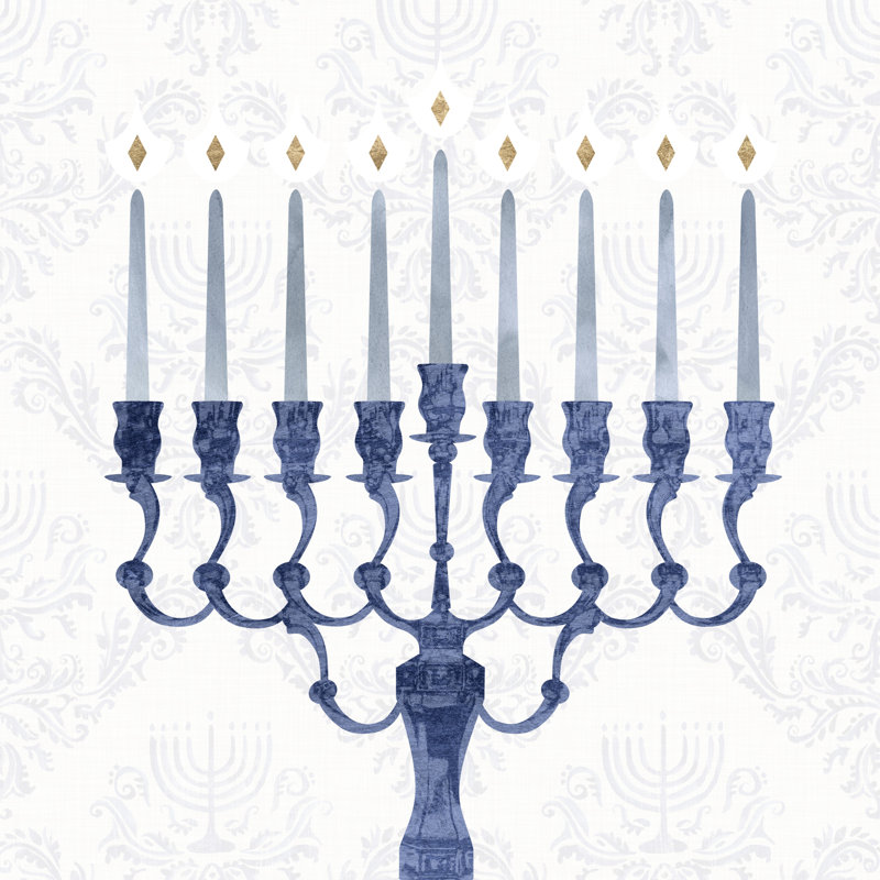 Sophisticated Hanukkah I 1 Piece Wrapped Canvas Painting, 91cm H x 91cm W