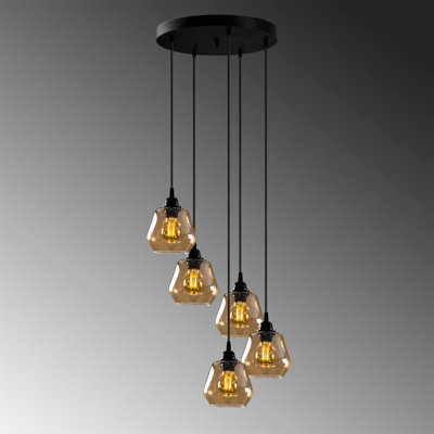 Pridgen 5 - Light Black Cluster Pendant