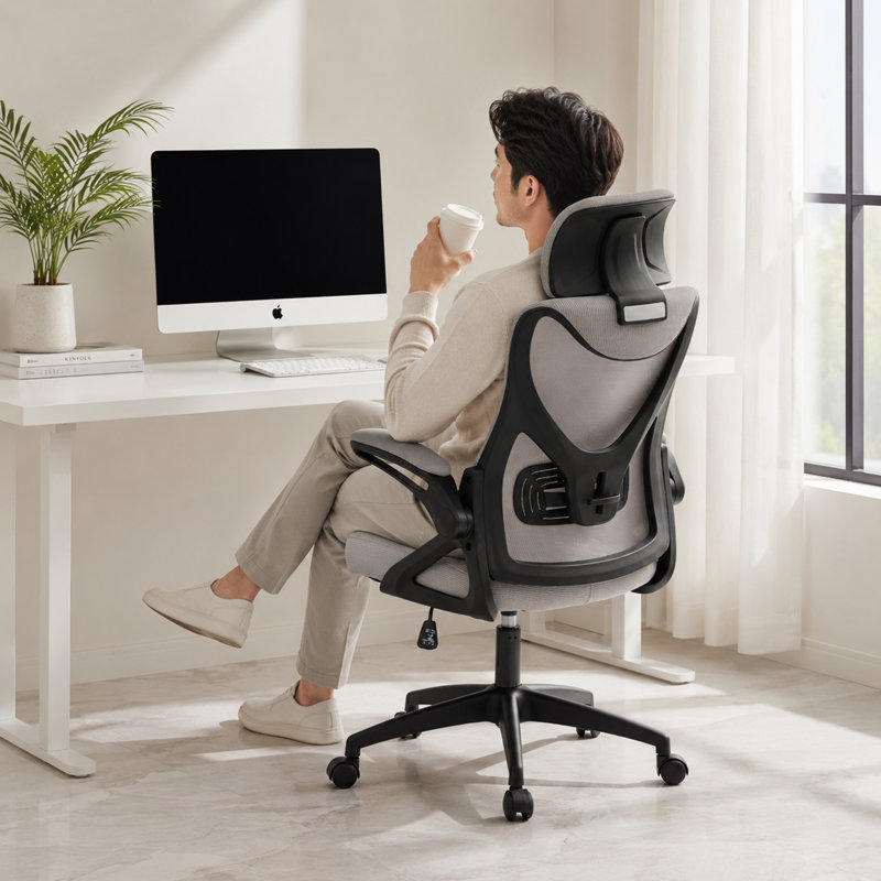 Chaise de bureau ergonomique Everdene en maille, Grey