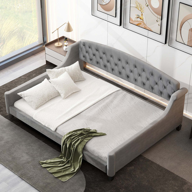 Lit de jour Modern Luxury, Gris, Complet/Double