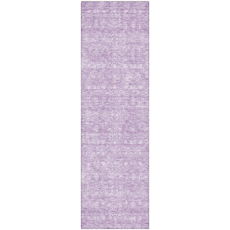 Premium Machine Washable Prisco Lavender Rug, Runner 2'3" x 7'6"
