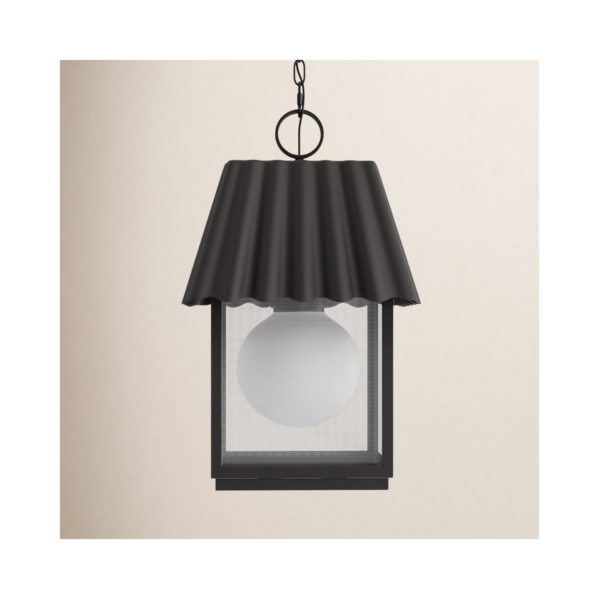 Godin Transparent Outdoor Metal Hanging Lantern, Oil Rubbed Bronze