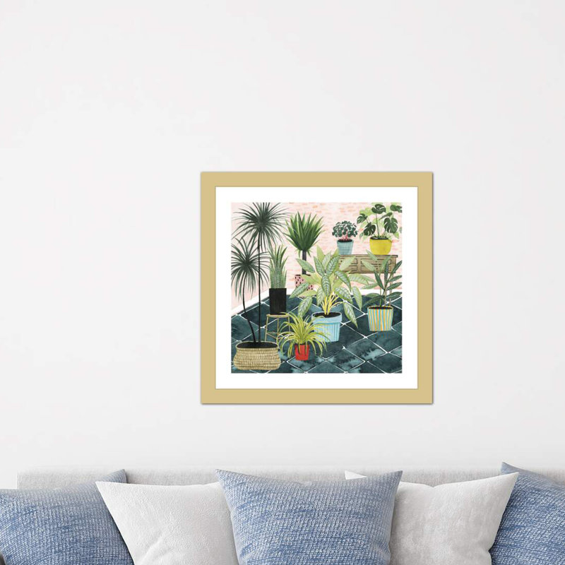 «Modern Jungle II» par Grace Popp - reproduction d'art sur papier encadrée, H 24 po x l 24 po x p 1 po, Papier encadré doré