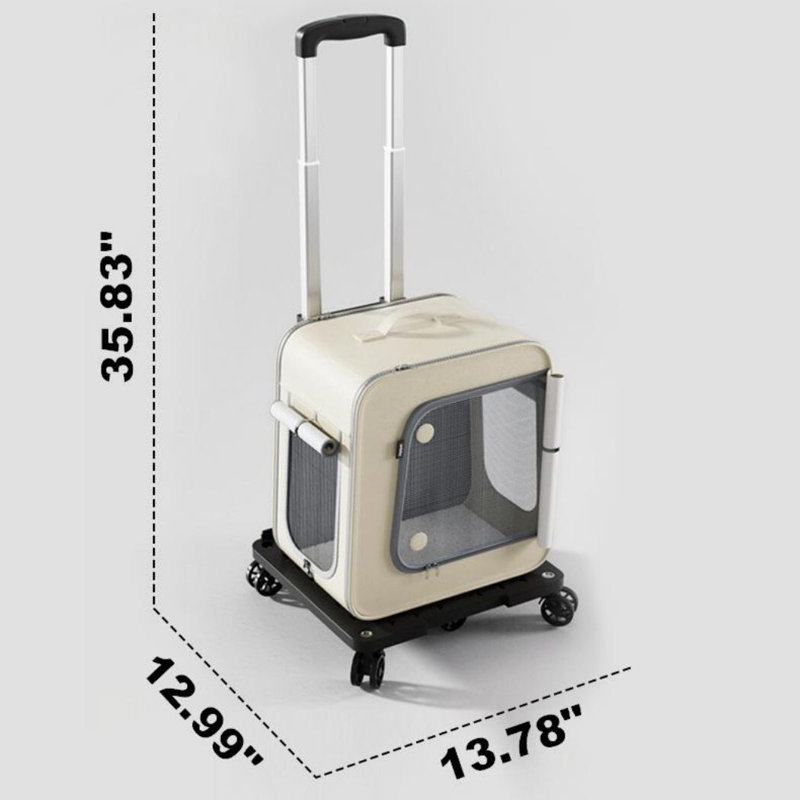 Large Capacity Cat Backpack Carrier, Lightweight Pet Trolley Bag