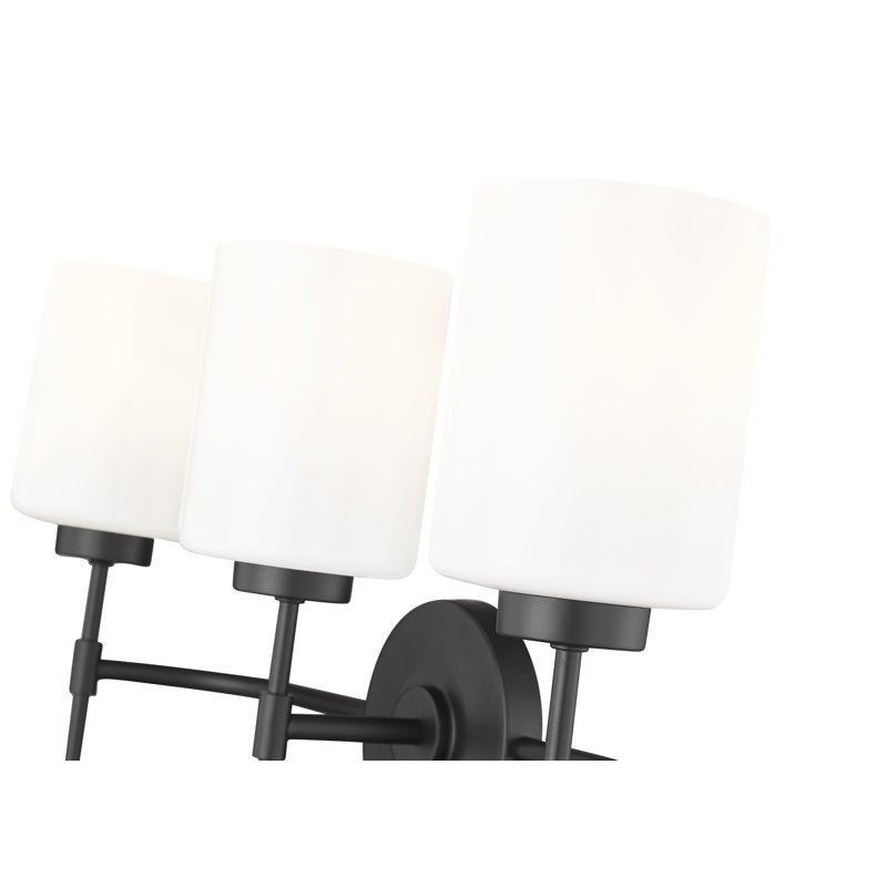 Meuble-lavabo 3 lumières Holleran, Noir mat