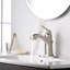 Robinet de lavabo de salle de bain à poignée simple avec drain - collection Lotto - nickel brossé Lotto-58021270