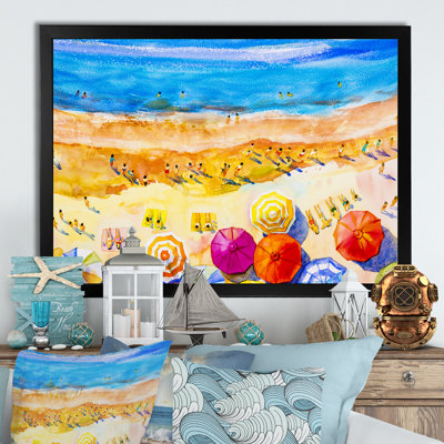 " Aerial Pastel Beach Miami IX " Painting Print
