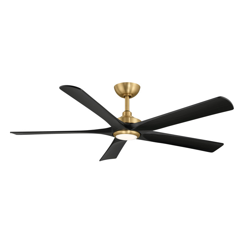 Ventilateur de plafond intelligent DEL 5CCT 56 "Seressa, Charbon, Laiton