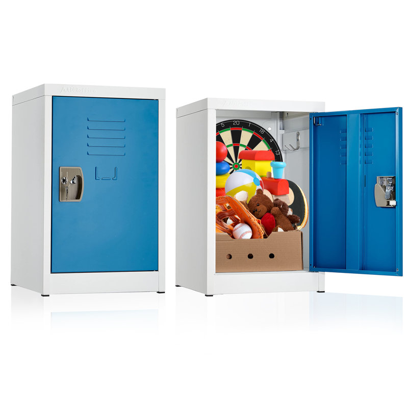 Blue Steel 1-Tier Storage Locker with Lock and Hooks