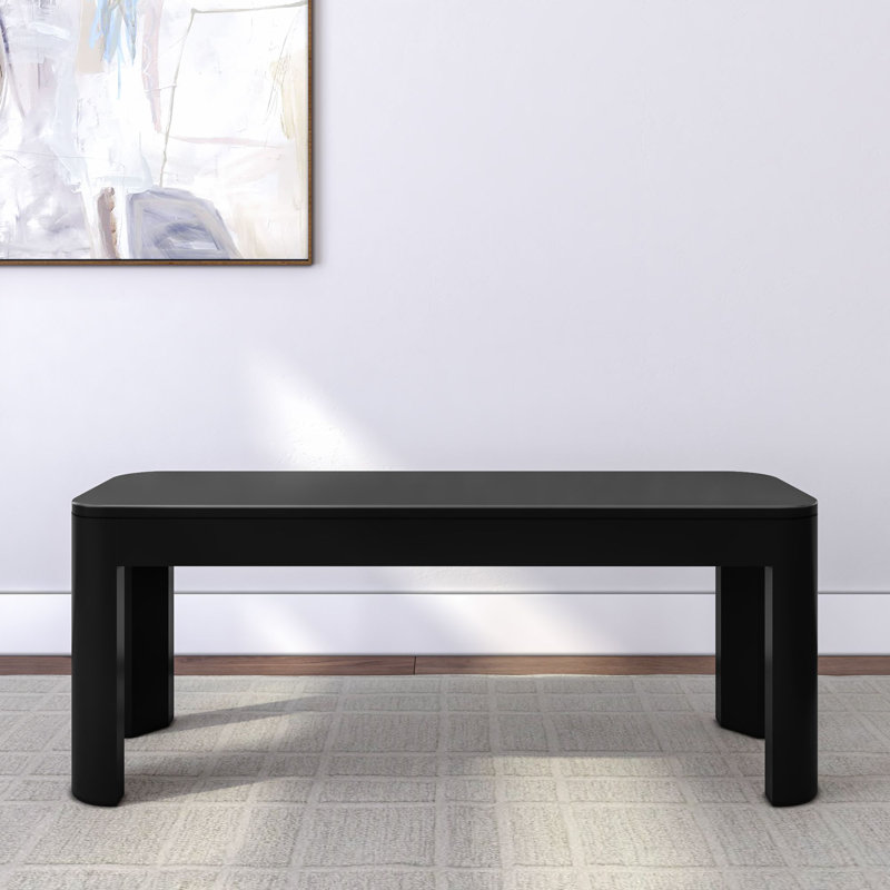 Banc en bois massif Carrielynn, Noir