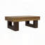 Table basse rectangulaire de style campagnard avec rangement ouvert - brun rustique