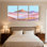 «Abstract Mountain Landscape Sunset», ensemble de 3 reproductions d'art sur toile