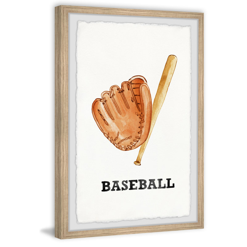 Ensemble de baseball tressé, reproduction encadrée, H 18 po x l 12 po x 1,5 po
