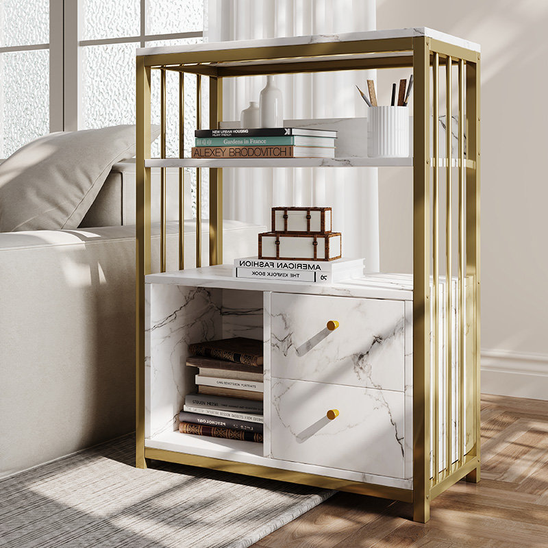 Eden Common Luxury White Sideboard Bookshelf with