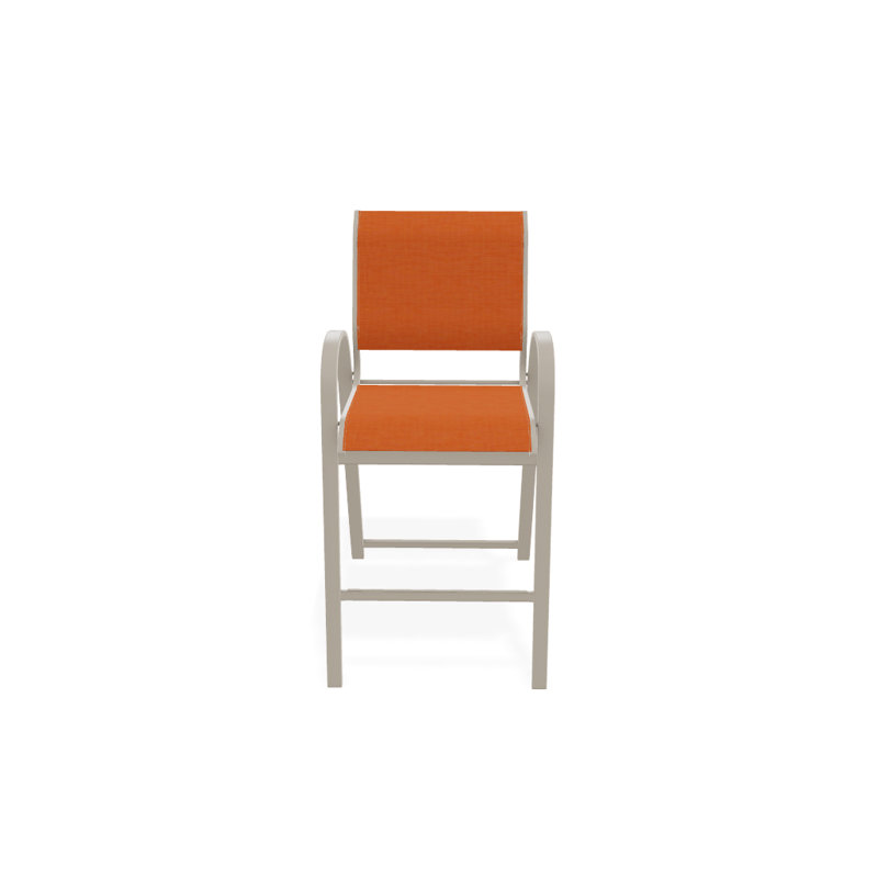 Tabouret de bar Holna, Toile Sunbrella® tangerine, Désert texturé