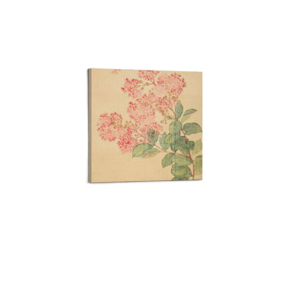 Art floral rose sur toile rose rétro, fleur de luxe asiatique, décoration moderne de qualité supérieure, 24 x 24 po