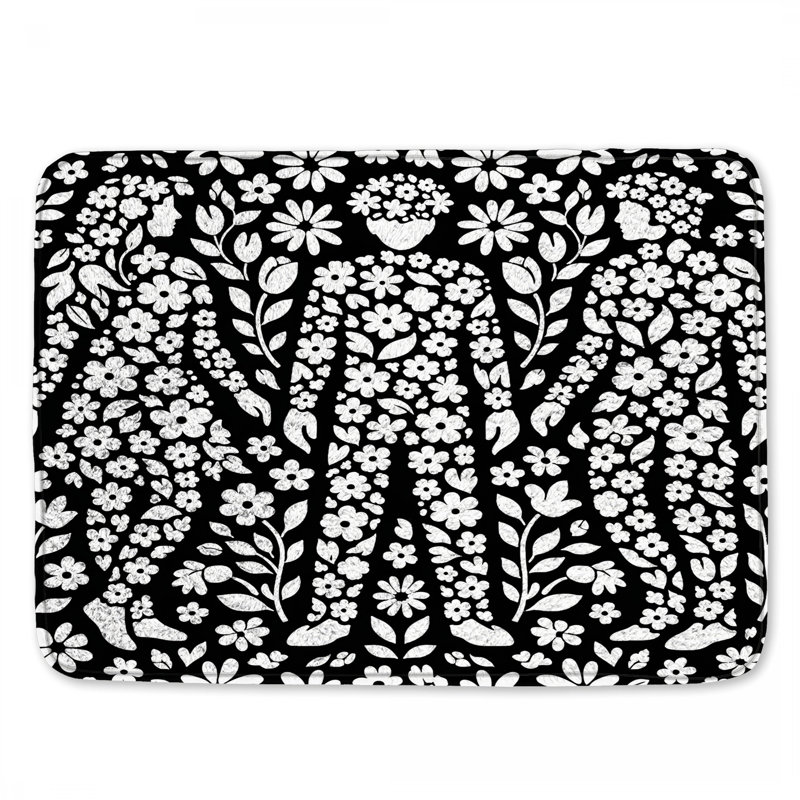 Tapis de bain Floral, 34in W x 21in L