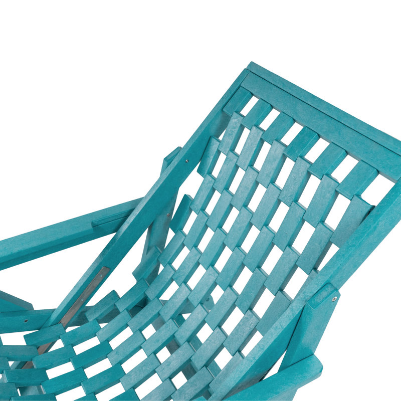 Pinecrest Fully Assembled All-Weather Outdoor Folding Lounge Chair and Table 3 Piece Set, Hawaiian Blue