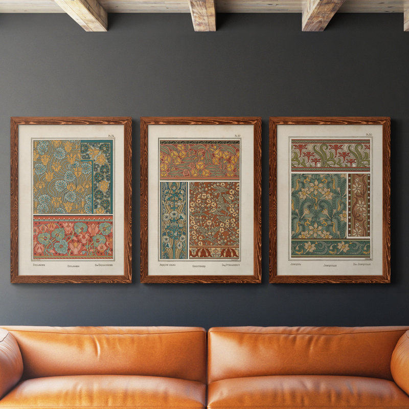 River Wavelet I - ensemble de 3 peintures sur toile encadrées, H 31,5 po x l 47 po x P 1,5 po, Érable