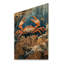 Aquarium bleu et blanc avec grand crabe III - Décoration murale en bois de crabe - sur bois de pin naturel-1314410621
