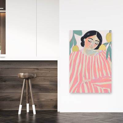 Lemon Daydream Contemporary Dreamy Minimalist Lemon Tree Fruit Portrait Wall Art Print