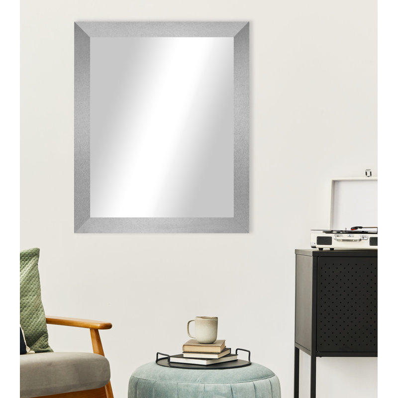 Miroir d'appoint mural Alacazar, 35,5 po x 29,5 po, Argent