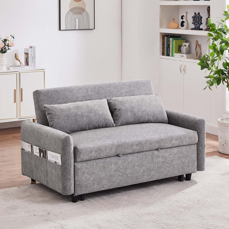 Canapé-lit avec canapé-lit 55,1 po, Gris
