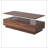 Modern Walnut Rectangular LED Lights Coffee Table with 2 drawers in 47.2"-1836429804