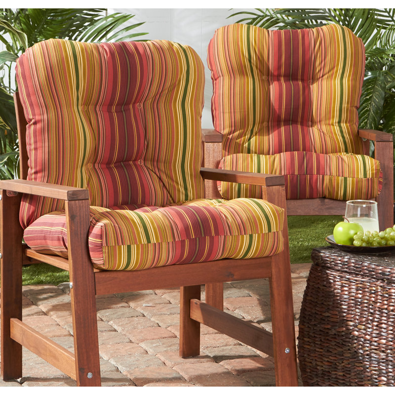 Coussin de chaise d'extérieur Lester, 2, H 21 po x l 21 po x P 21 po, Rayure Kinnabari