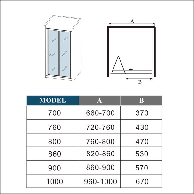 Omusa Rectangle Shower Enclosure with Tray - 1900 x 900 mm