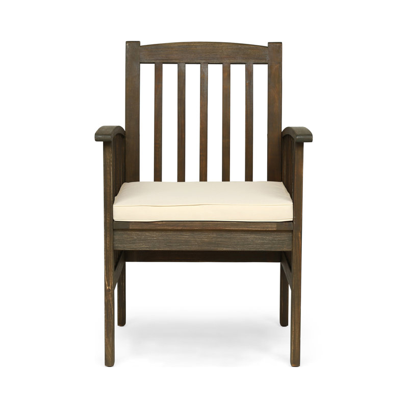 Chaise de salle à manger 2 pièces avec 2 coussins Casa Acacia, Cream/Grey