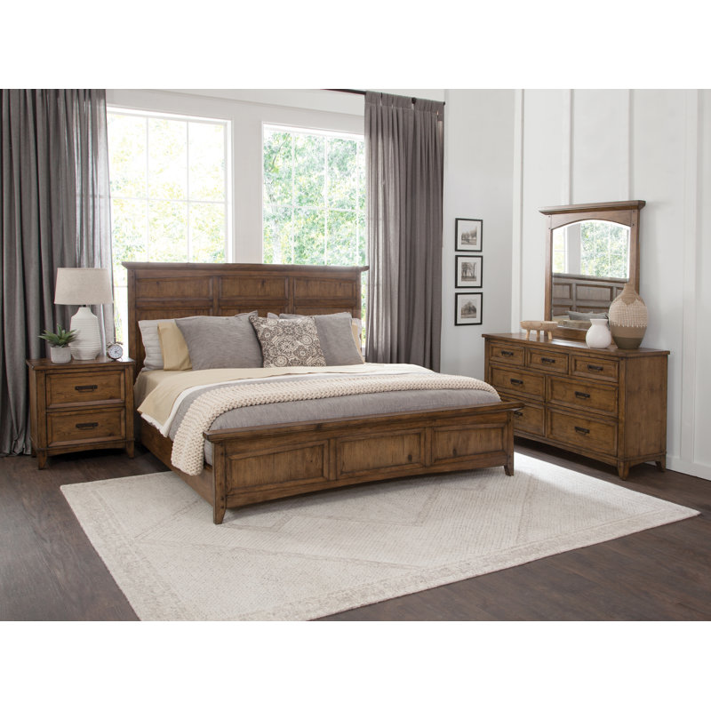 Antavis Panel Bed - Honey Oak, King