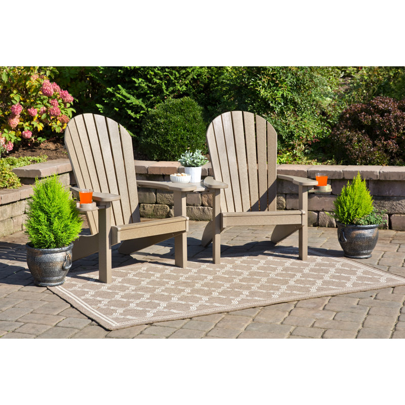 Aatikah Outdoor Adirondack Set, Weathered Wood