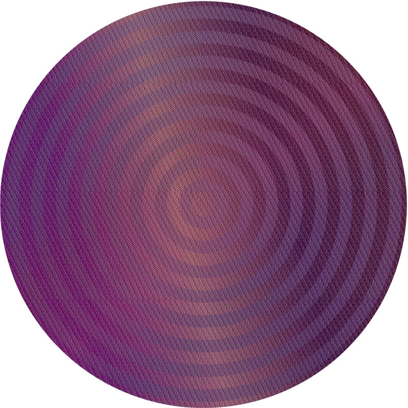 Laine tissée à la machine et Tapis décoratif polyester mauve, Rond 3 pi
