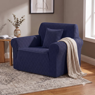 Wald 1 Seat Stretch Jacquard Accent Chair Cover ArmChair Slipcovers 1-Piece Couch Sofa Covers With 1 Pillow Cover