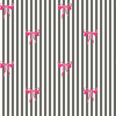 Bow Stripe - Black & Pink