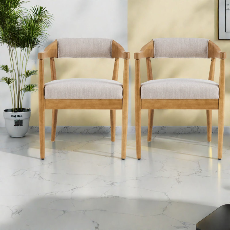 Chaises de salle à manger confortables, fauteuils modernes rembourrés en bois pour la maison