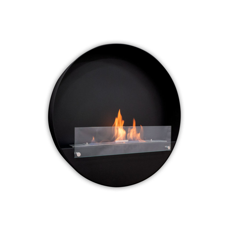 Noelia Belfry Heating Bio-Ethanol Fireplace with 7.5 BTU, 80cm H x 80cm W x 13cm D, Black