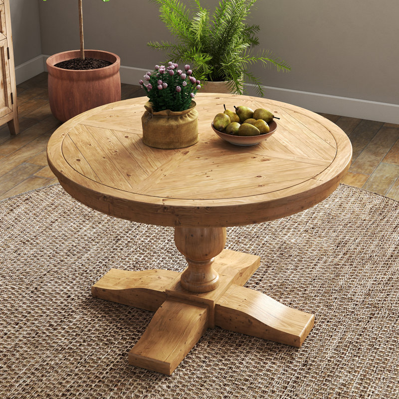 Solid Wood Round Dining Table, Walnut