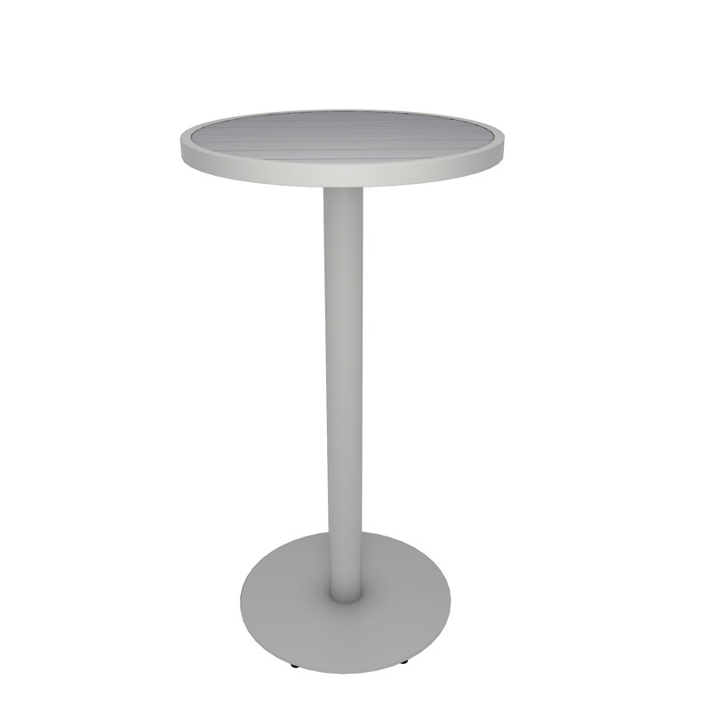 Structure de bar ronde blanche matte en aluminium composite 23,62 po x 23,62 po x 43,31 po, 23-5 / 8 po