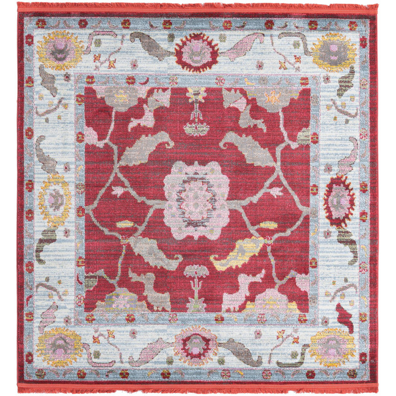 Ikat Indoor Rug, Square 5'5"