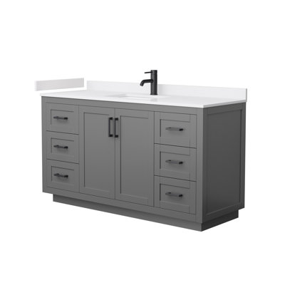 Miranda 60" Freestanding Single Bathroom Vanity with Cultured Marble Top