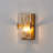 1- Light Gold Metal Textured Glass Wall Sconce